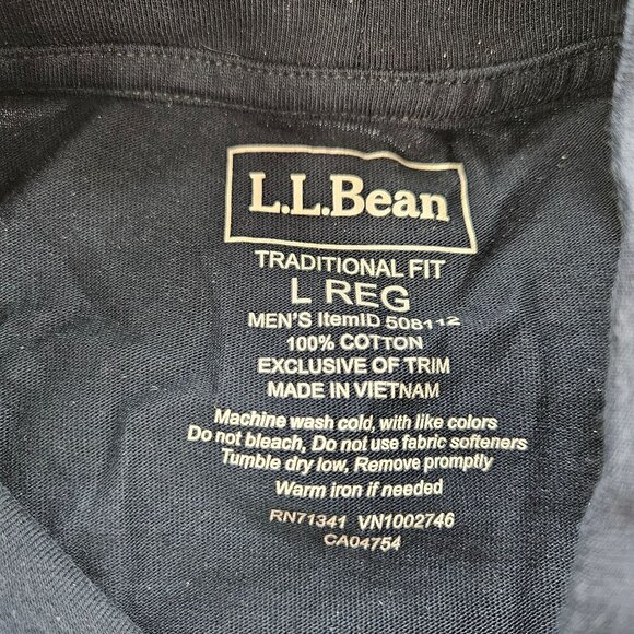 Men Shirt Top Mock Turtle Neck LL Bean L Casual Business Cotton Blue Solid Lot 2 - Picture 3 of 7